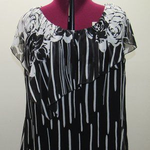 Dress Barn Sleeveless Sheer Asymmentric Blouse